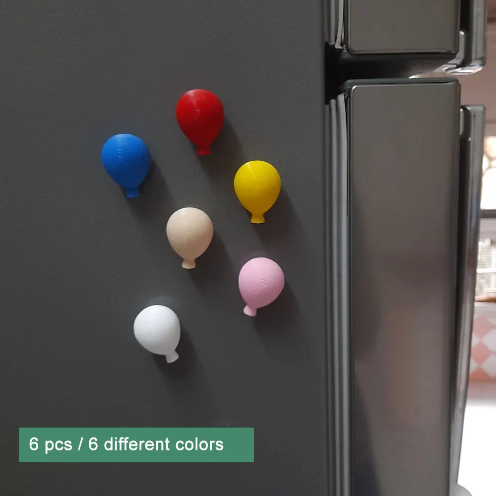 Colourful Balloon Magnets for Refrigerator Office Cabinets Whiteboards Photo, Set of 6
