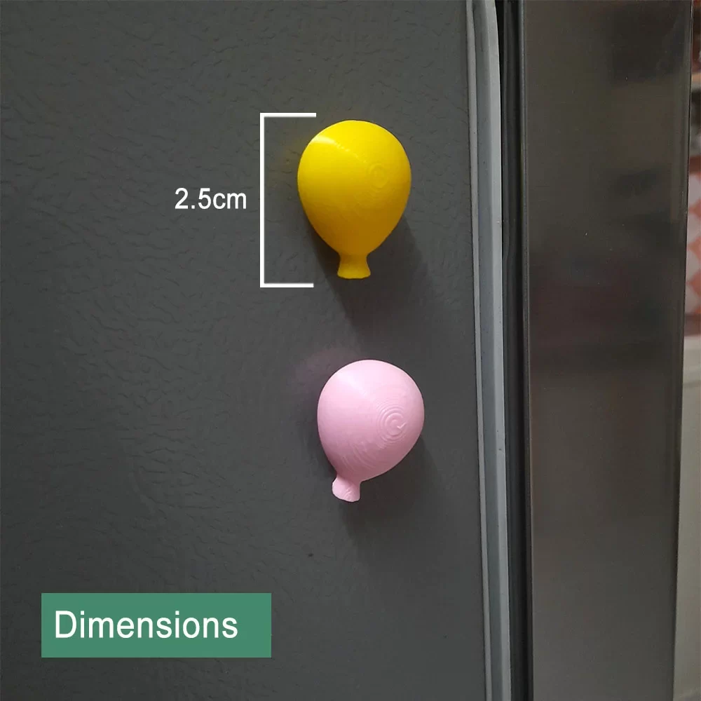 Colourful Balloon Magnets for Refrigerator Office Cabinets Whiteboards Photo, Set of 6 image 4