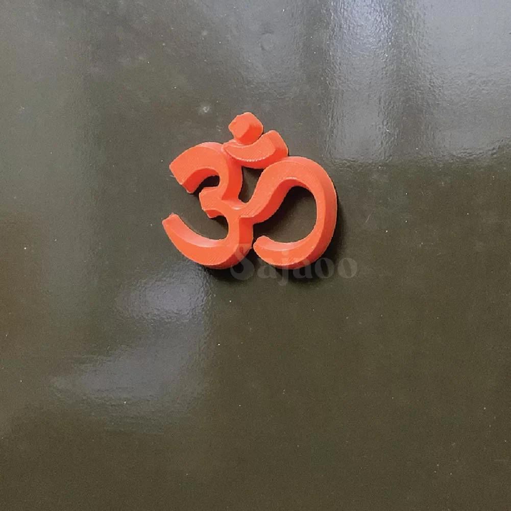 Om Fridge Magnet | Spiritual Gift for Home, Kitchen, Office, Fridge & Metal Surfaces | Washable, Durable & Lightweight Magnetic Decorative Symbol (Orange) image 2
