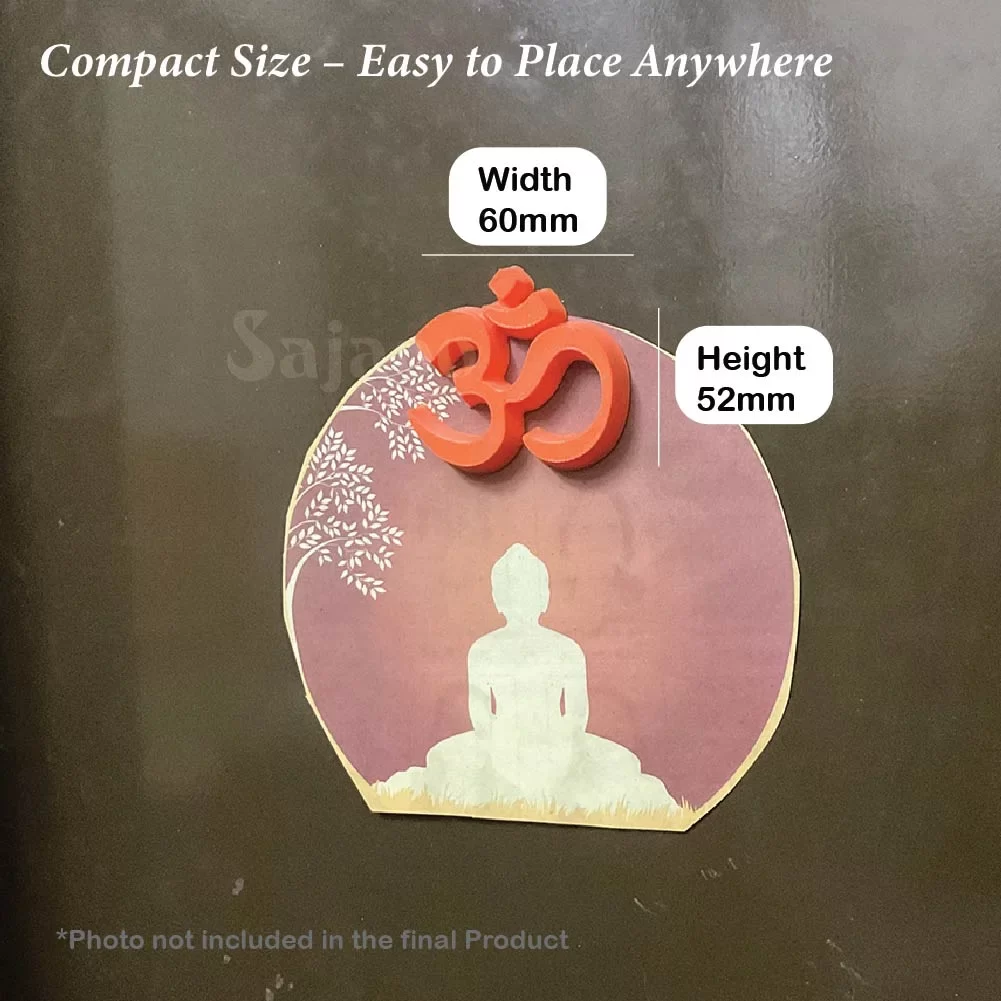Om Fridge Magnet | Spiritual Gift for Home, Kitchen, Office, Fridge & Metal Surfaces | Washable, Durable & Lightweight Magnetic Decorative Symbol (Orange) image 3