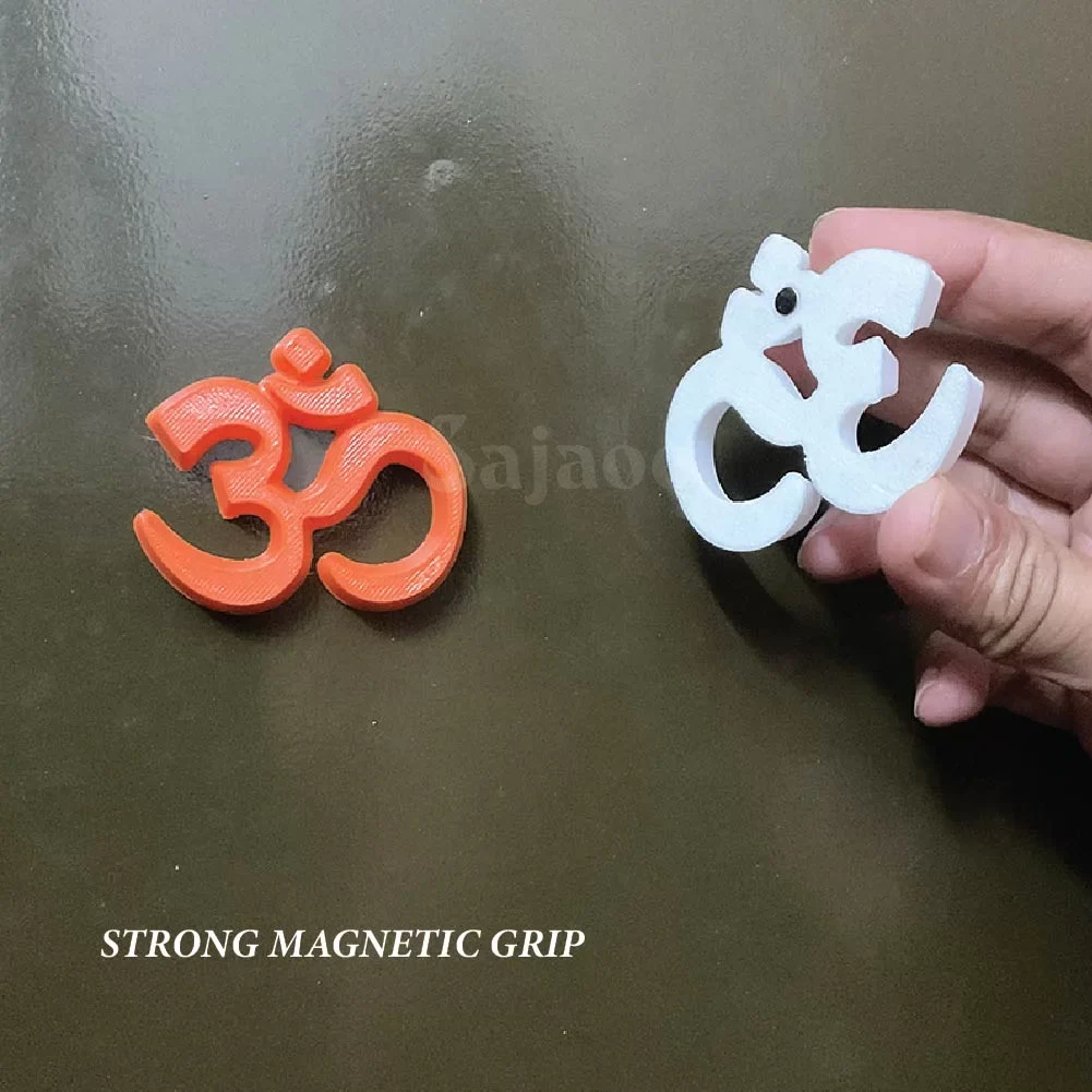 Om Fridge Magnet | Spiritual Gift for Home, Kitchen, Office, Fridge & Metal Surfaces | Washable, Durable & Lightweight Magnetic Decorative Symbol (Orange) image 4