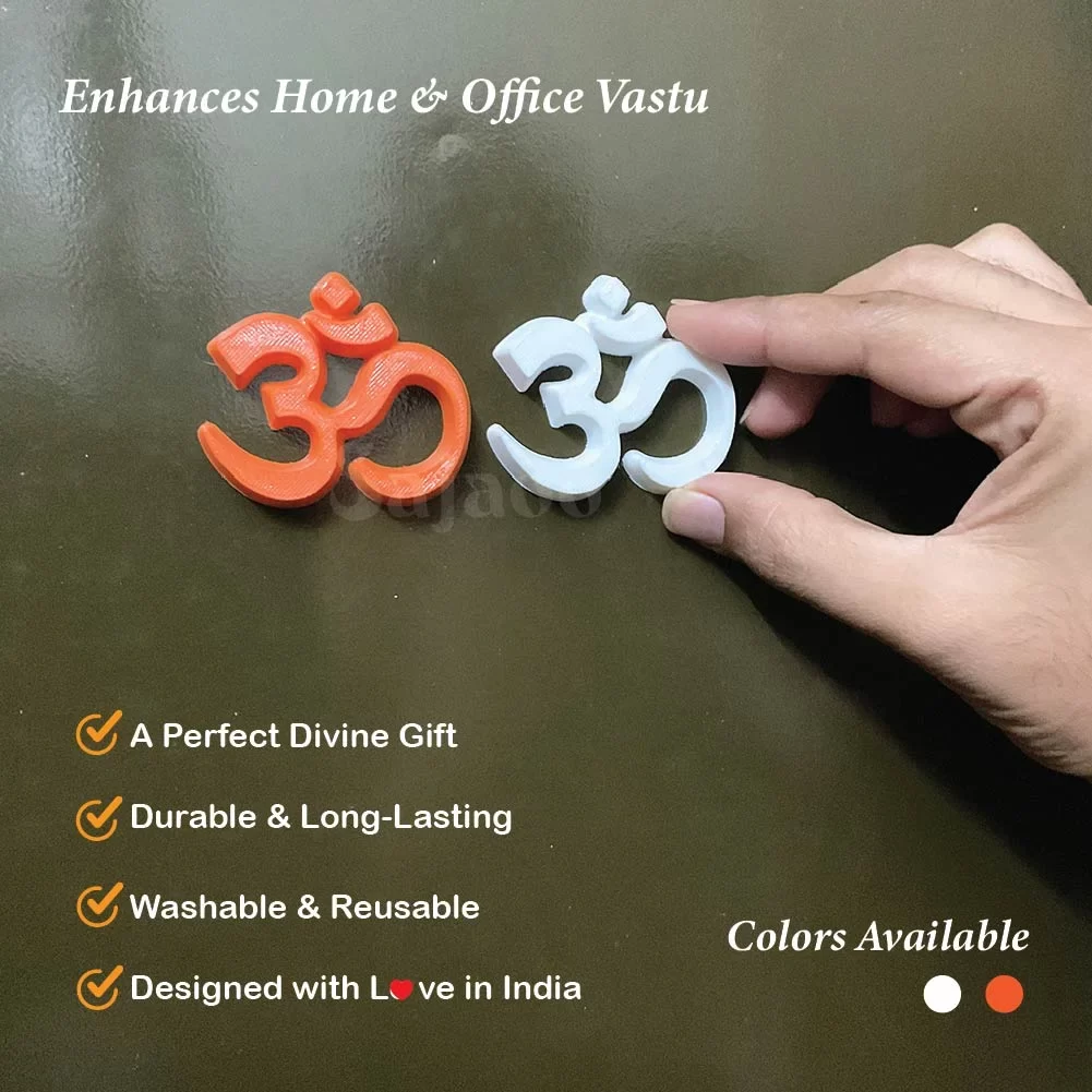 Om Fridge Magnet | Spiritual Gift for Home, Kitchen, Office, Fridge & Metal Surfaces | Washable, Durable & Lightweight Magnetic Decorative Symbol (Orange) image 5
