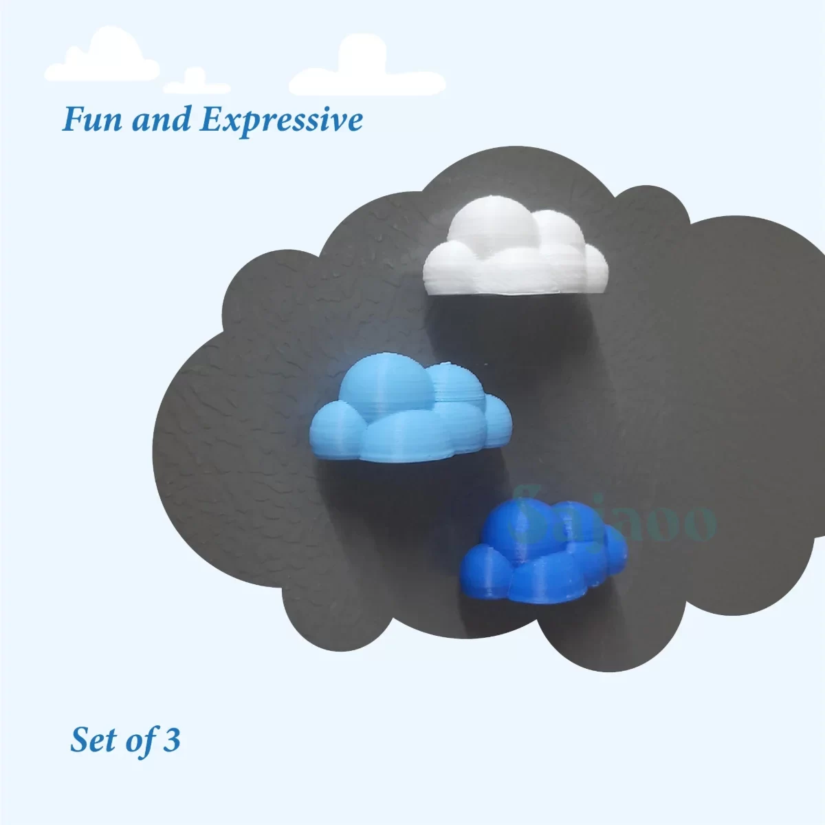 Beautiful Cloud Magnets for Refrigerator Office Cabinets Whiteboards Photo, Set of 3 image 3
