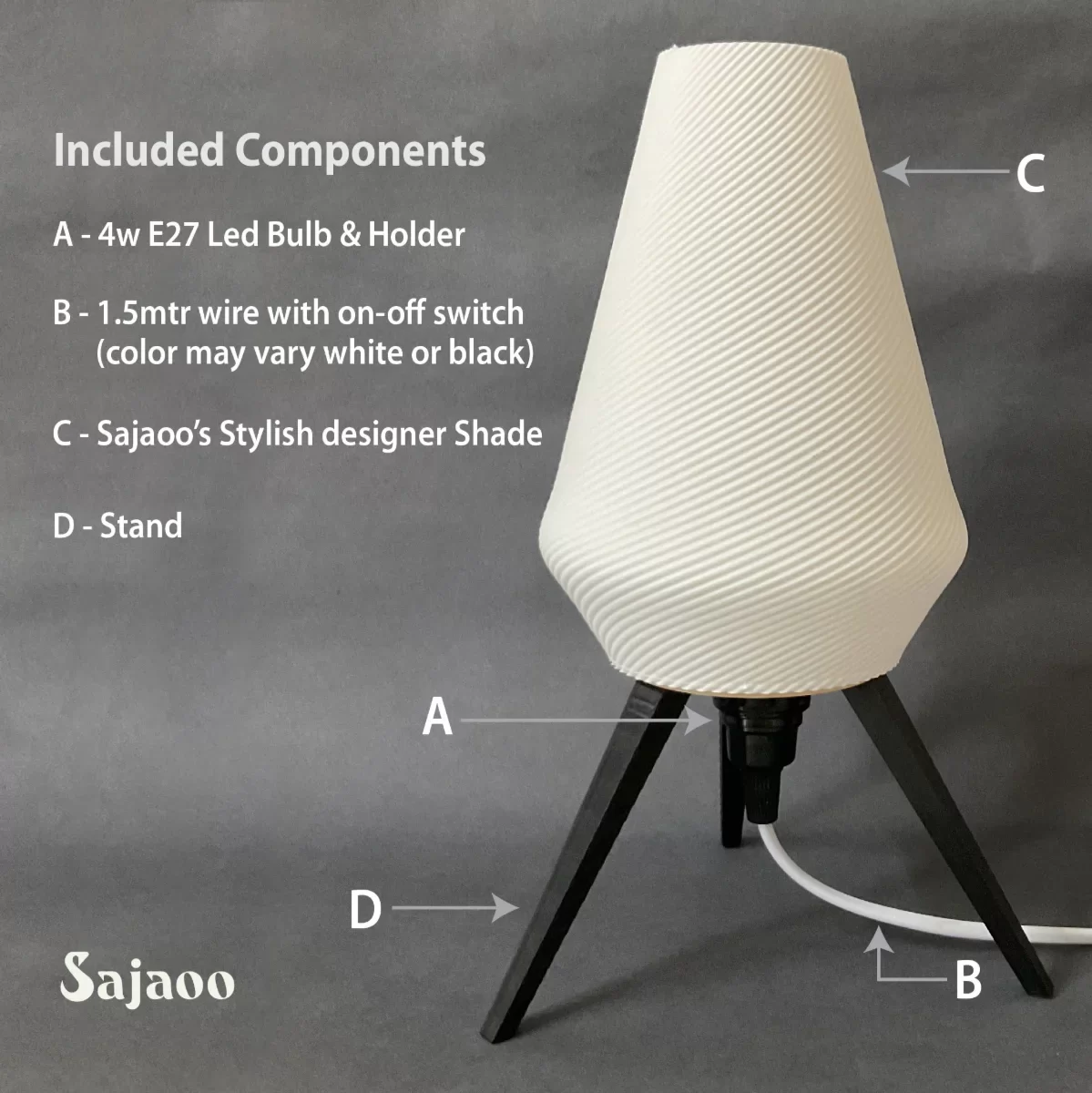 Modern Table Lamp – Warm Ambient Light, E27 Bulb Compatible, Unique Minimalist Design – Home & Office Décor, Bedside Night Lamp, Gift for Living Room & Bedroom image 3