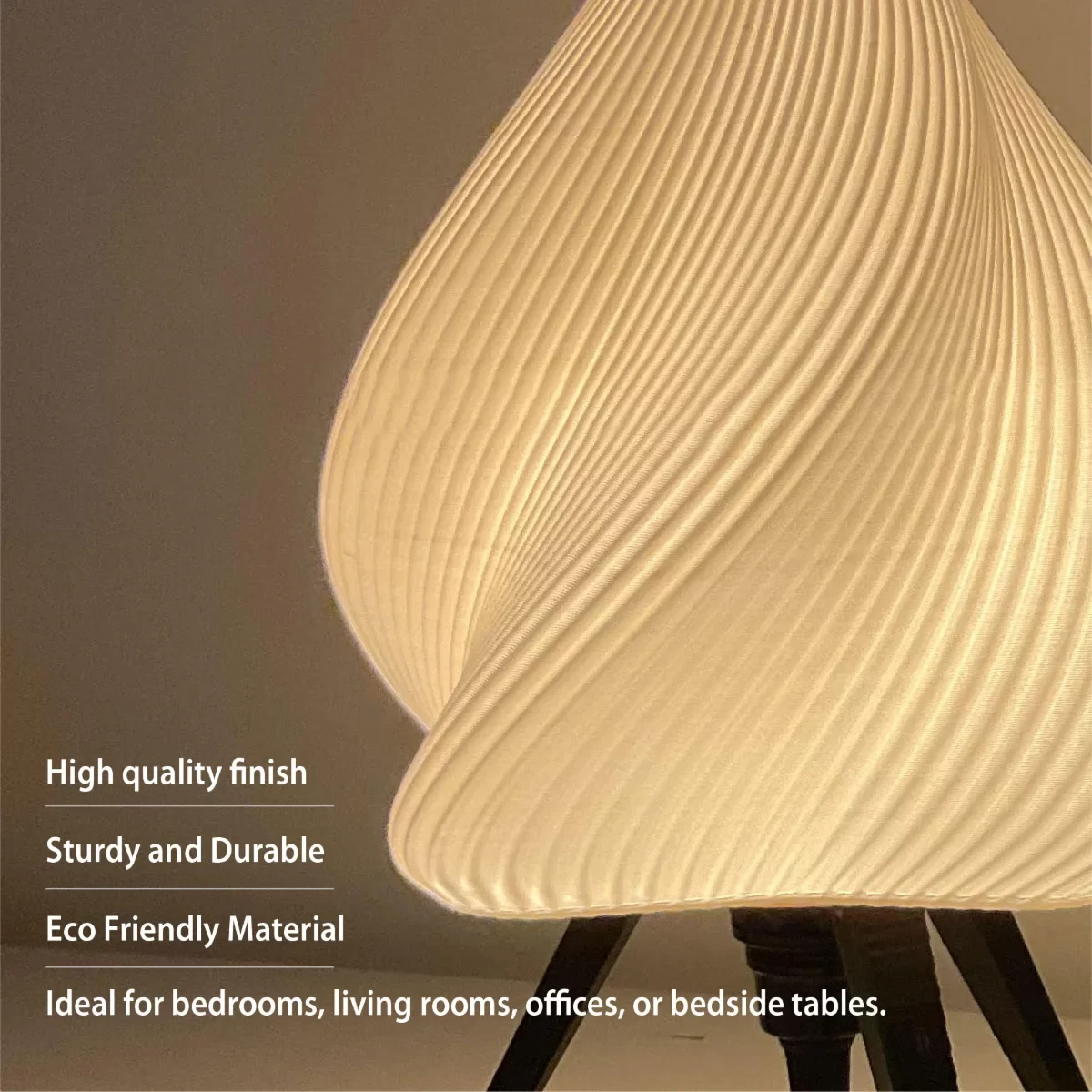 Modern Bedside Table Lamp – Elegant LED Bed Lamp for Bedroom Side Table, Soft Ambient Lighting for Nightstand & Reading – Set of 1 image 2
