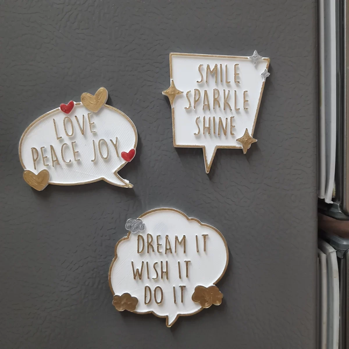 Inspirational colored Bubble Quote Fridge Magnets (Set of 3) | Motivational Speech Bubble Magnets for Refrigerator, Office, Locker & Home Decor | Positive Daily Affirmation Magnets