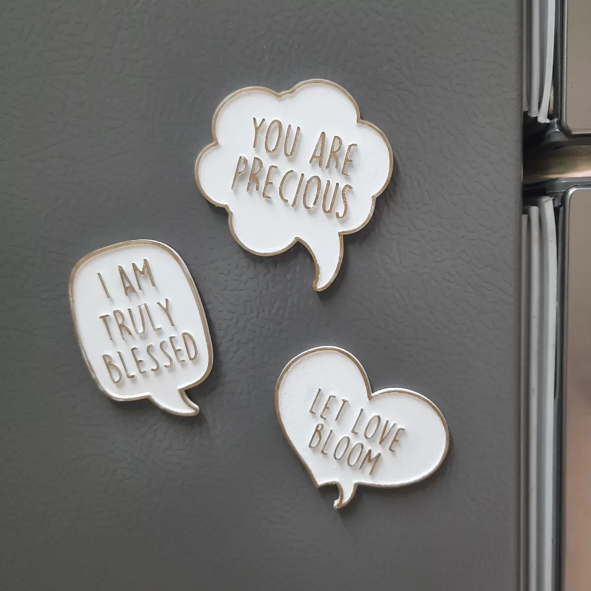 Inspirational Bubble Quote Fridge Magnets (Set of 3) | Motivational Speech Bubble Magnets for Refrigerator, Office, Locker & Home Decor | Positive Daily Affirmation Magnets — Copy