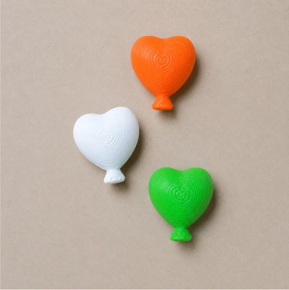 Indian Tricolor Heart Balloon Fridge Magnet Set | Independence Day Decorative Refrigerator Magnets | Set of 3"