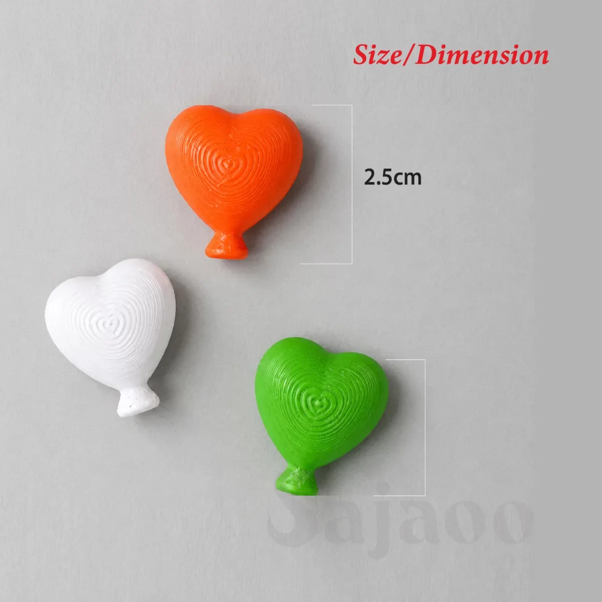 Indian Tricolor Heart Balloon Fridge Magnet Set | Independence Day Decorative Refrigerator Magnets | Set of 3" image 4
