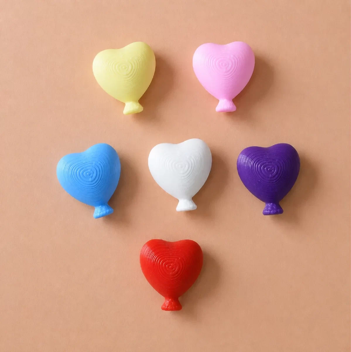 Colourful Heart shape Magnets for Refrigerator Office Cabinets Whiteboards Photo, Set of 6