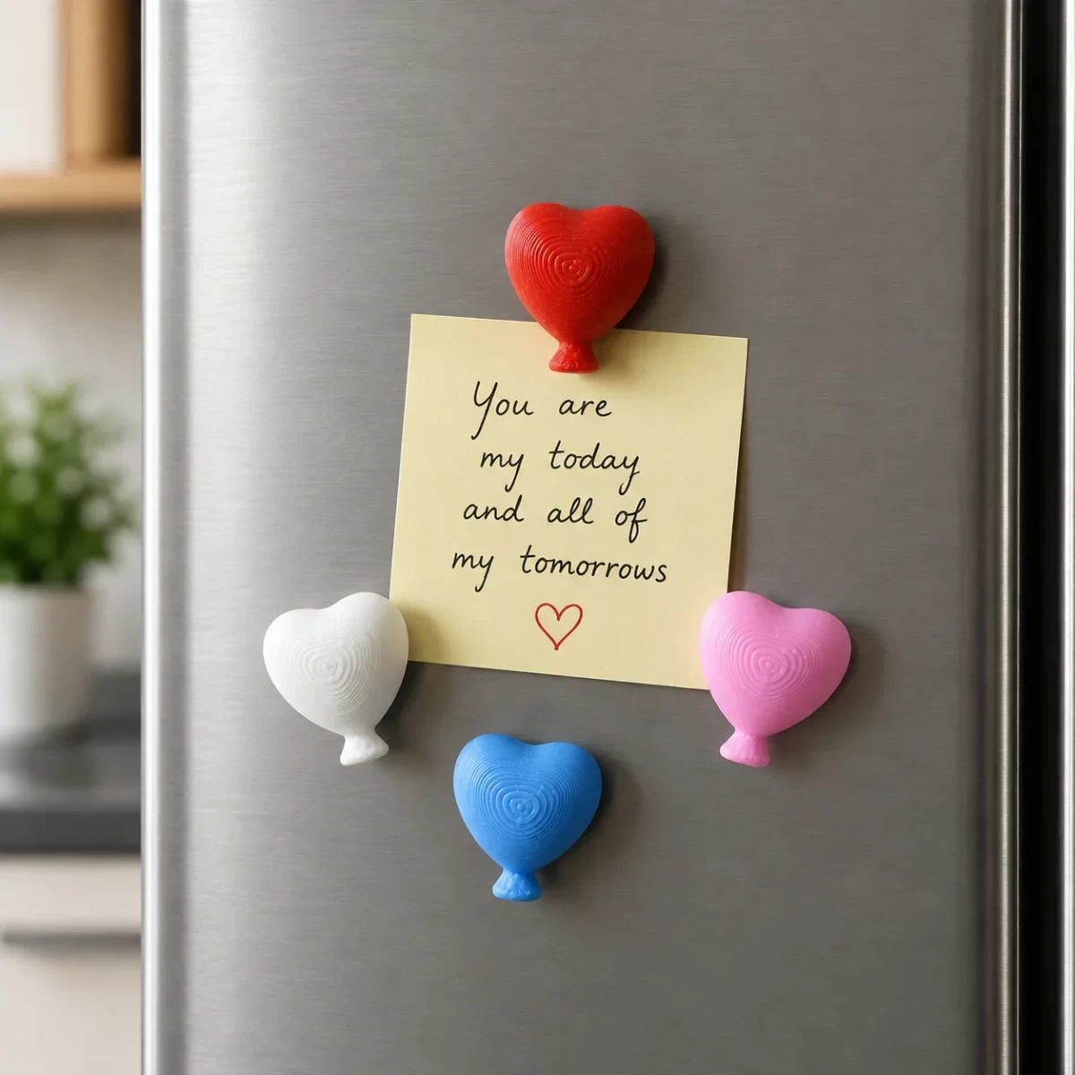 Colourful Heart shape Magnets for Refrigerator Office Cabinets Whiteboards Photo, Set of 6 image 5