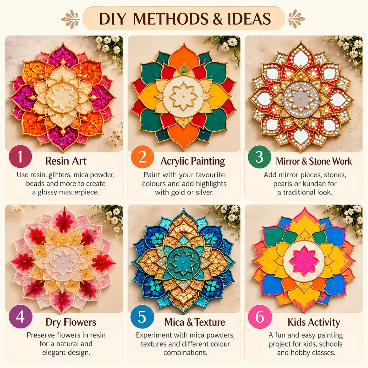 DIY Rangoli Lotus Design Plate-1 image 2