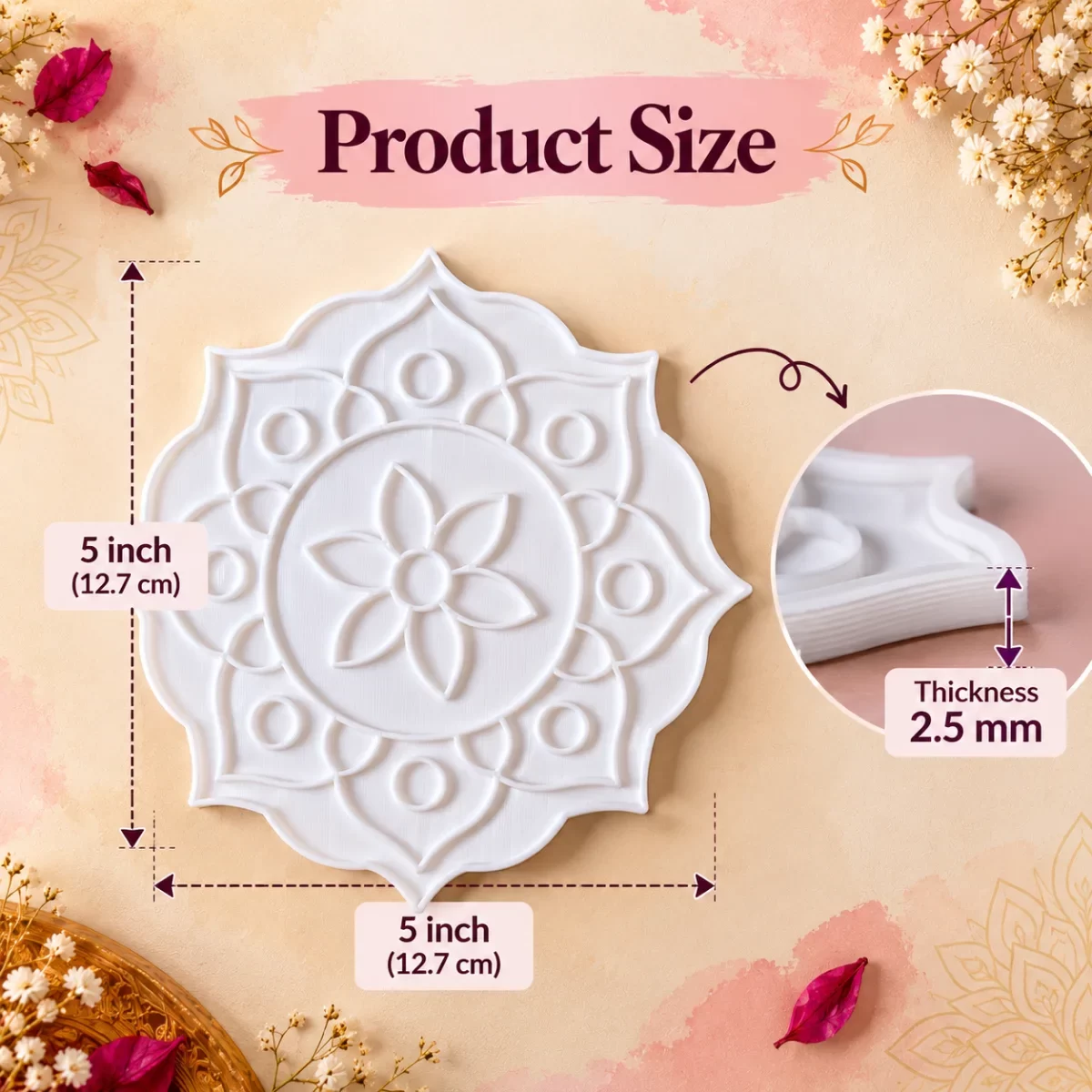 DIY Rangoli kamal Design Plate 2 image 3