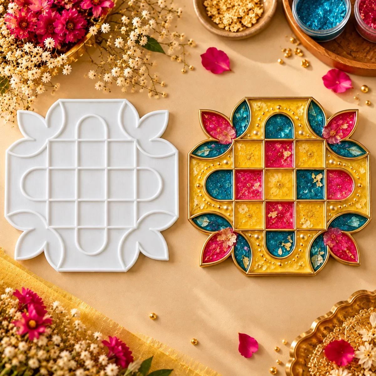 DIY Kolam Rangoli  design Plate image 2