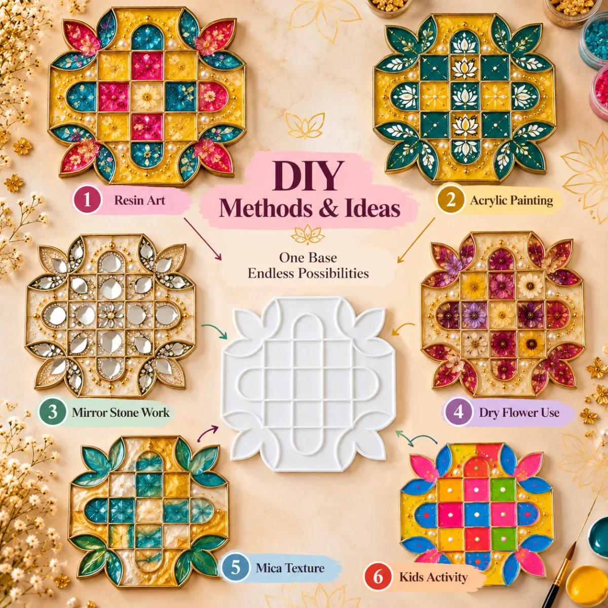 DIY Kolam Rangoli  design Plate image 3