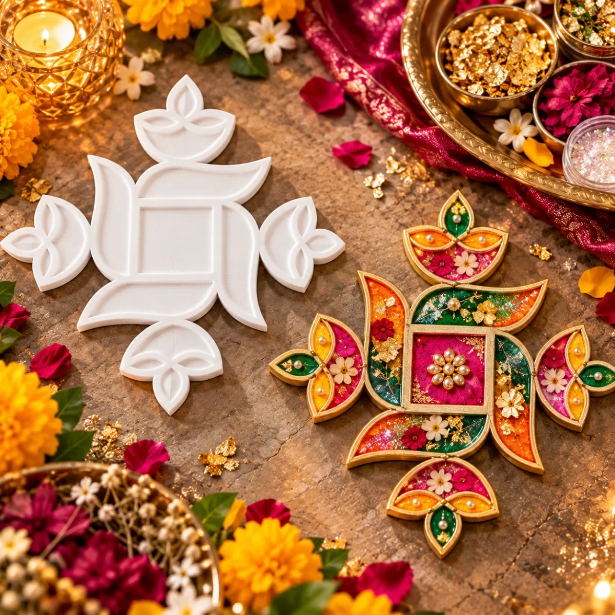 Swastik Rangoli Plate image 2
