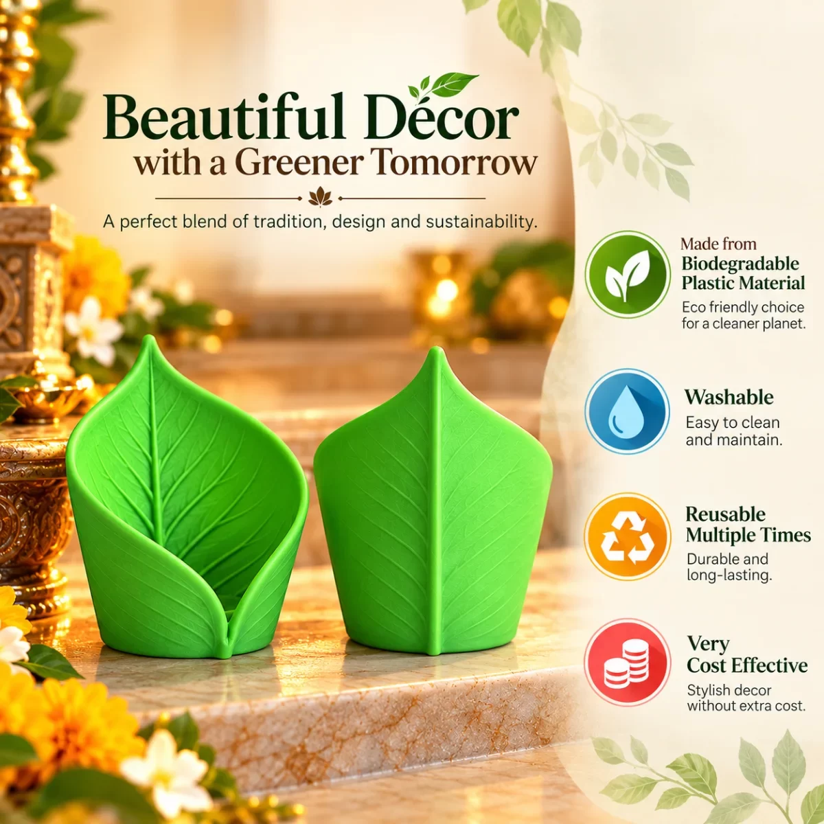 Leaf LED Diya Holder — Copy image 2