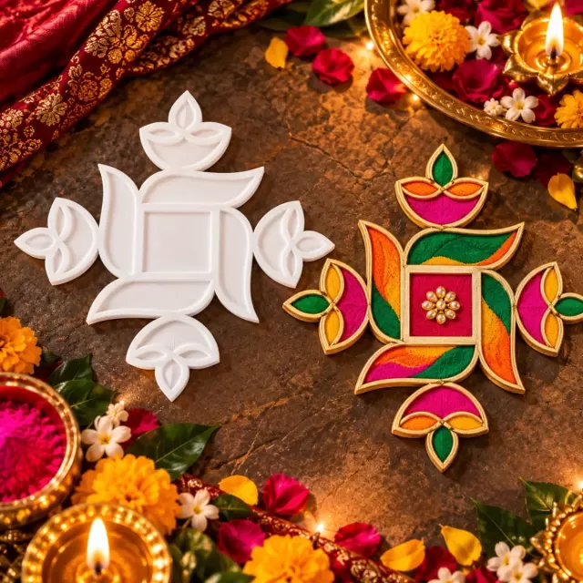 Swastik Rangoli Plate