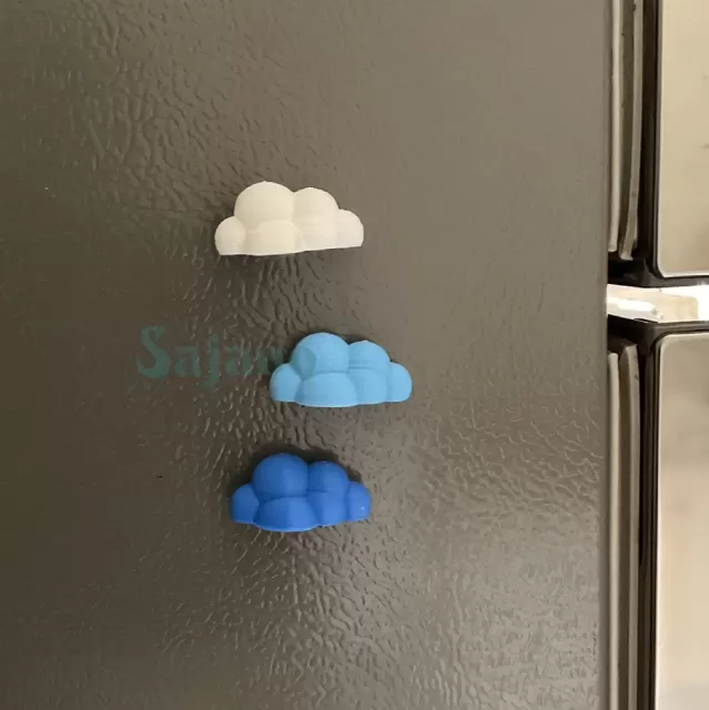 Beautiful Cloud Magnets for Refrigerator Office Cabinets Whiteboards Photo, Set of 3