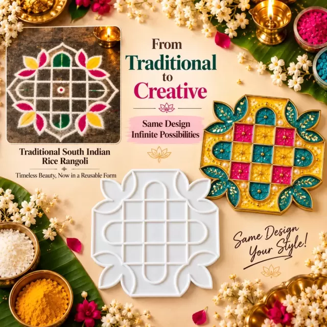 DIY Kolam Rangoli  design Plate
