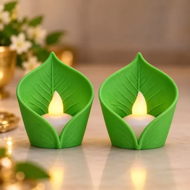 Leaf LED Diya Holder — Copy