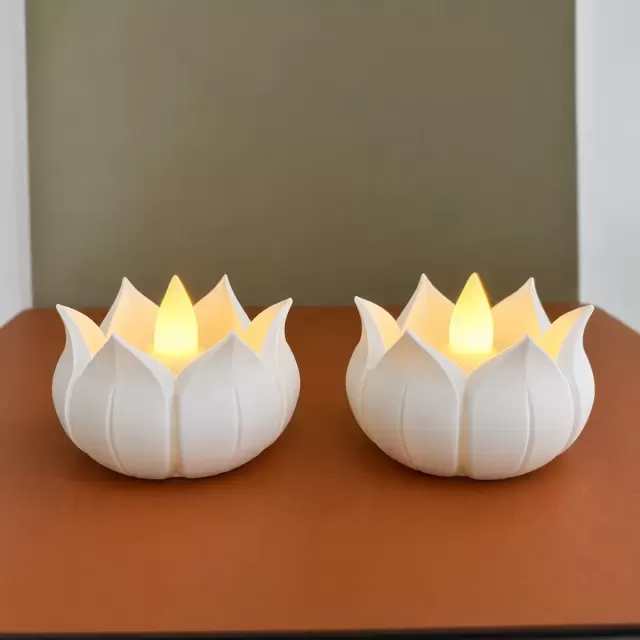 Lotus LED Diya Holder