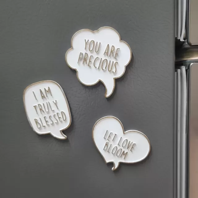 Inspirational Bubble Quote Fridge Magnets (Set of 3) | Motivational Speech Bubble Magnets for Refrigerator, Office, Locker & Home Decor | Positive Daily Affirmation Magnets — Copy