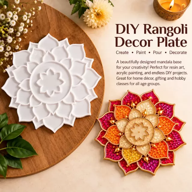 DIY Rangoli Lotus Design Plate-1